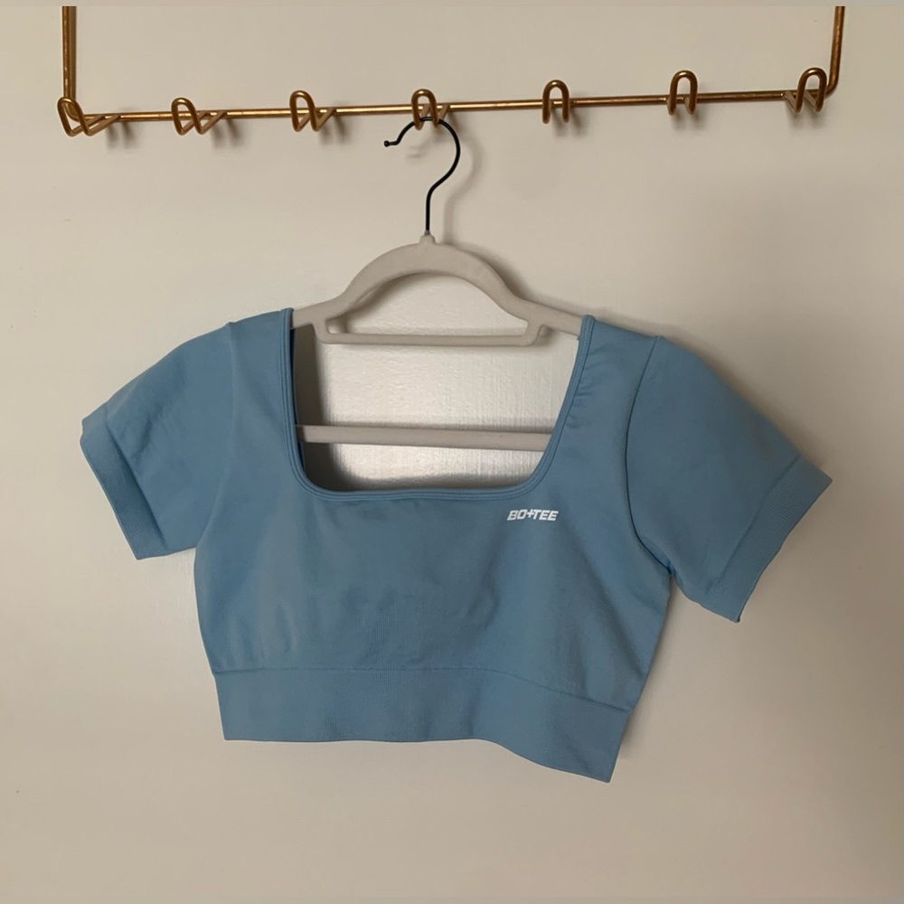 Oh Polly Light Blue Crop Top - Picture 2 of 4